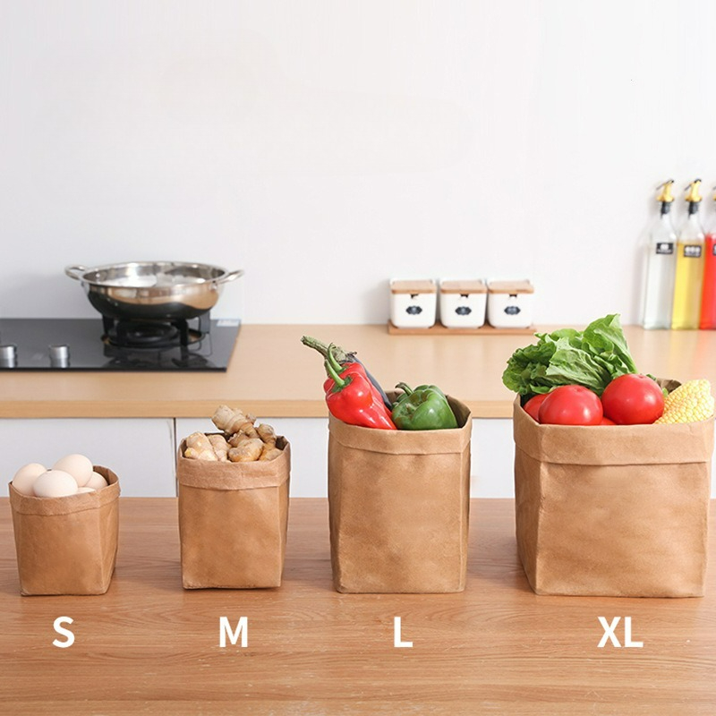 Food Storage Bags Reusable - Многоразовые бумажные пакеты из крафт-бумаги для