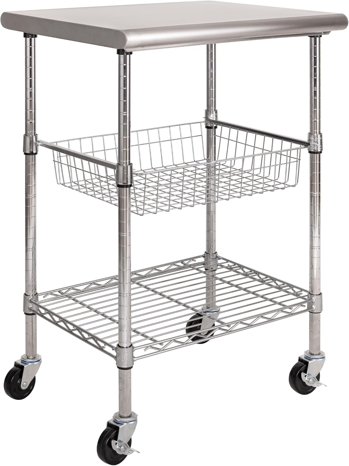 Food Storage On Wheels - Коммерческий стол-тележка из нержавеющей стали для