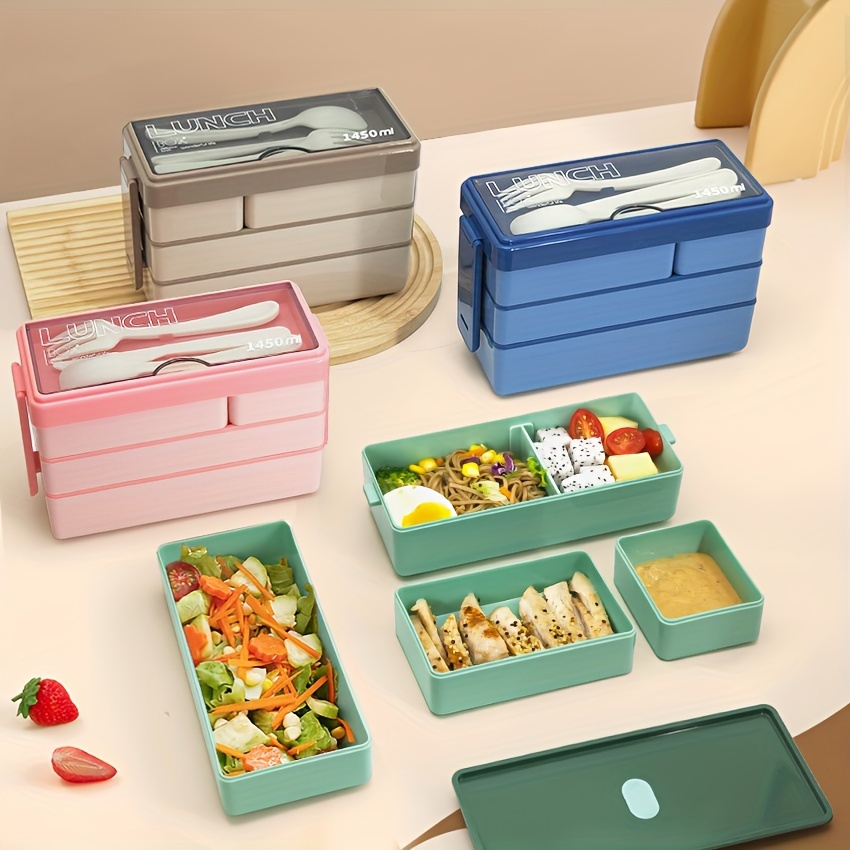 Food Storage Stackable Containers - 1450 мл бенто ланч-бокс большой емкости