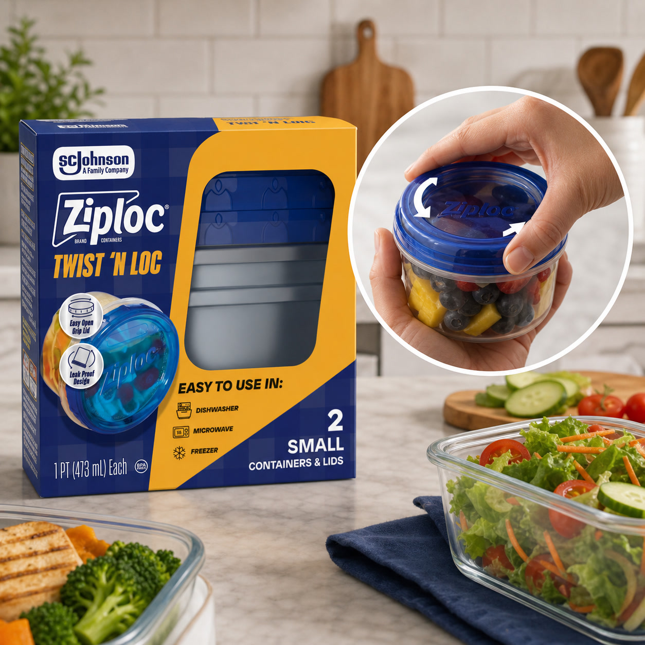 Food Storage With Lock - 2-секционные контейнеры для хранения продуктов с