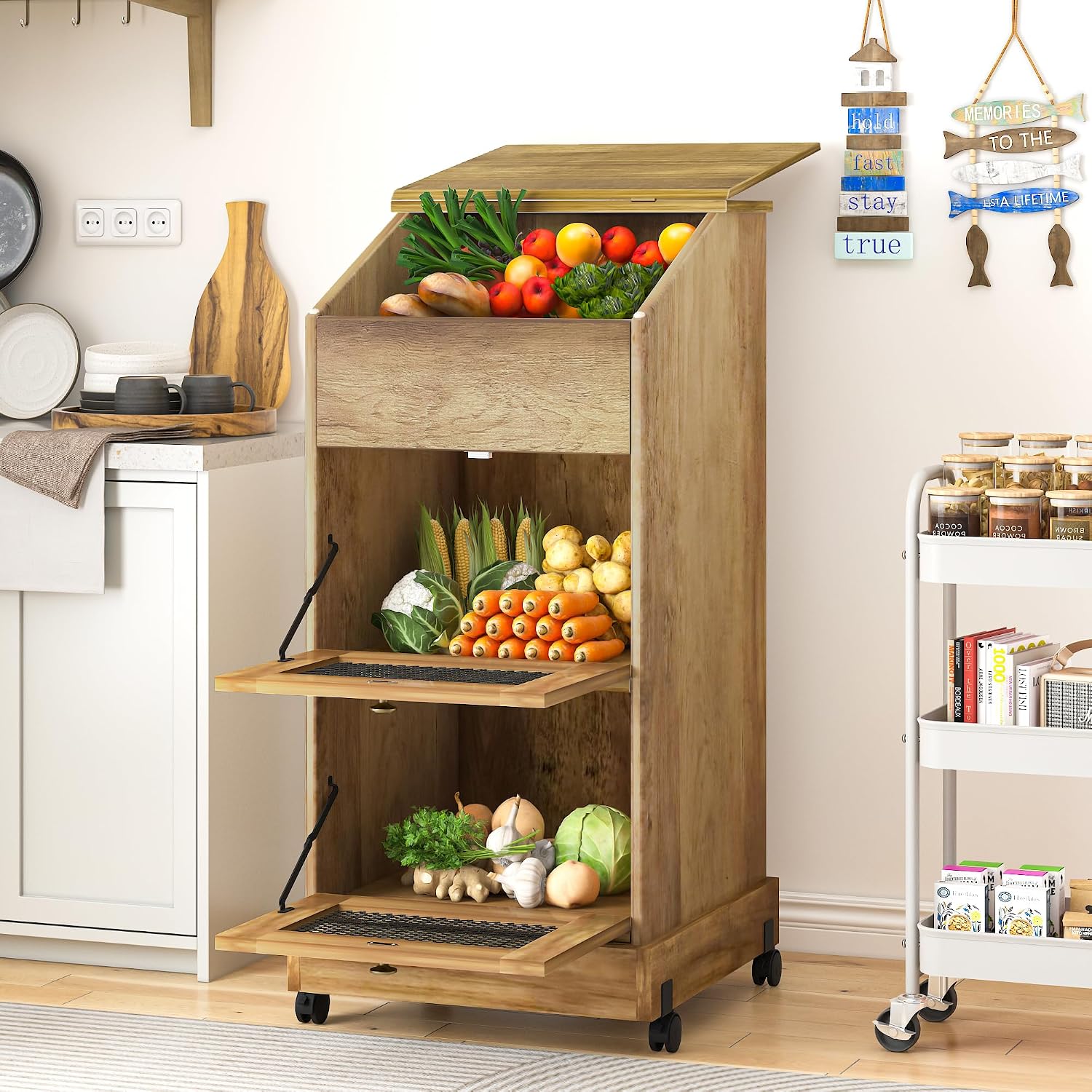 Food Storage On Wheels - Деревянные шкафы для хранения картофеля на