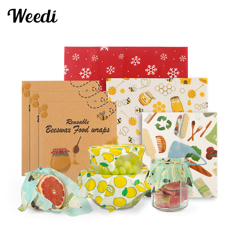 Beeswax Food Wrap - Многоразовые восковые обертки WEEDI (3 шт.)