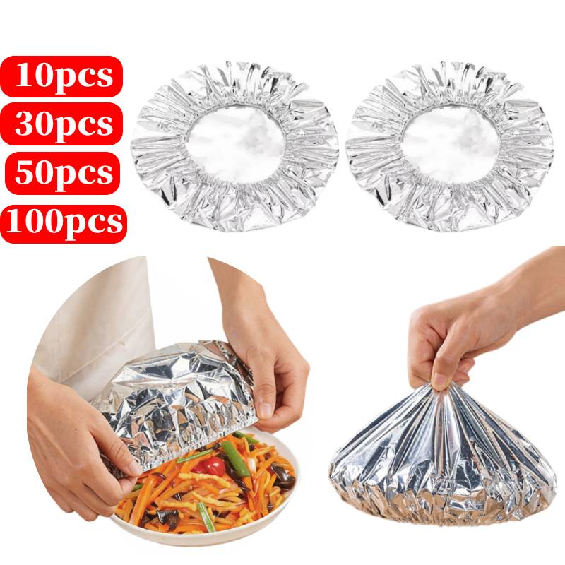 Food Storage Aluminum - 10-100 шт. многоразовых изоляционных пленок-покрытий, эластичные