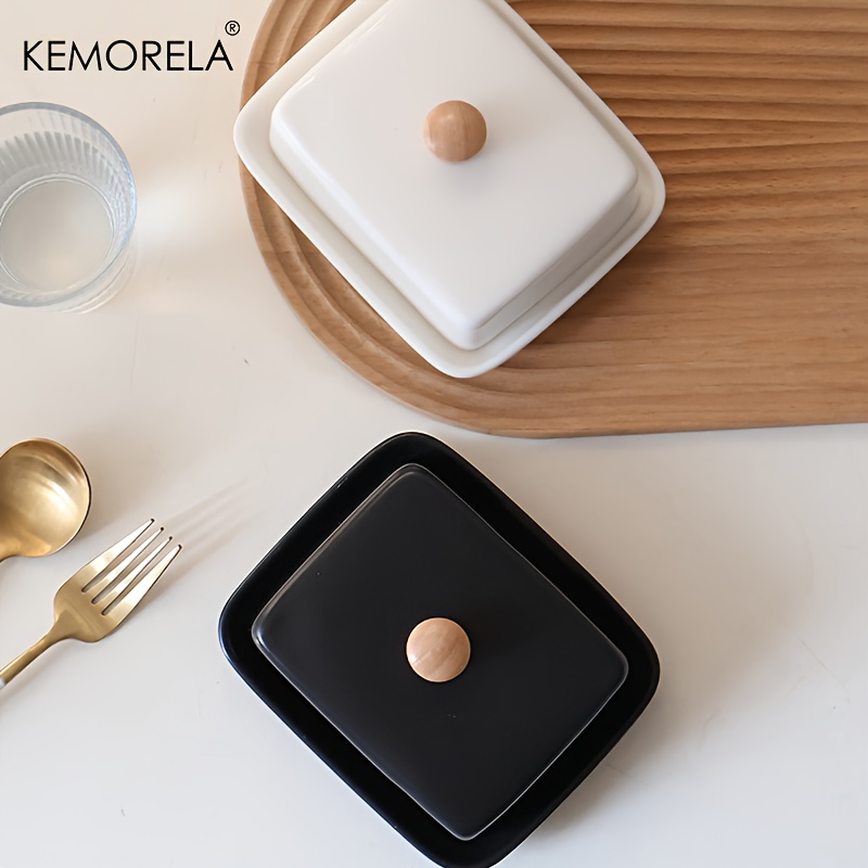 Food Storage For Restaurant - Керамическая масленка с крышкой, прямоугольная герметичная