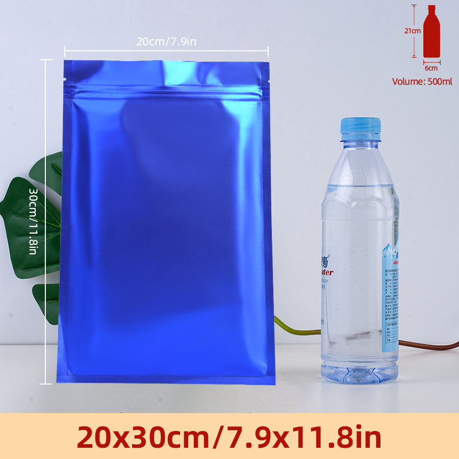Food Storage Bags Reusable - 100 шт. матовых синих пакетов с