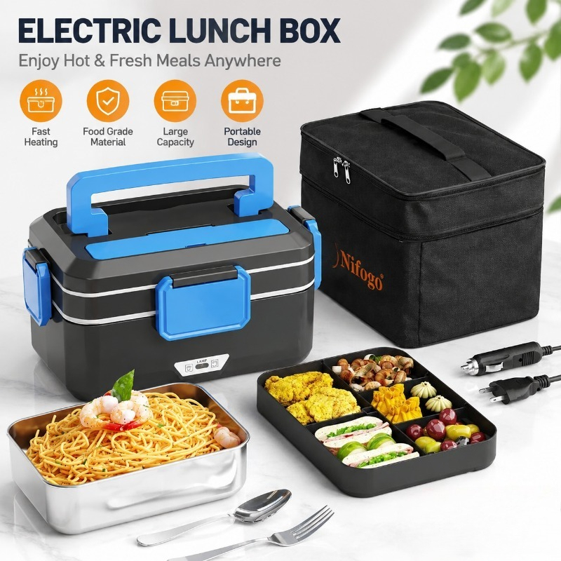 Food Storage Bag Organizer - Двухфункциональный электрический ланч-бокс с подогревом, подключаемый