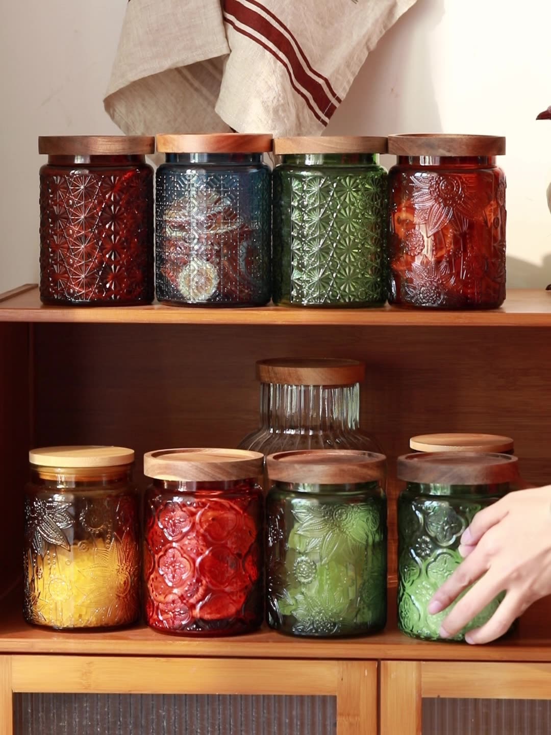 Food Storage Glass Jar - Винтажная стеклянная кухонная банка для хранения,