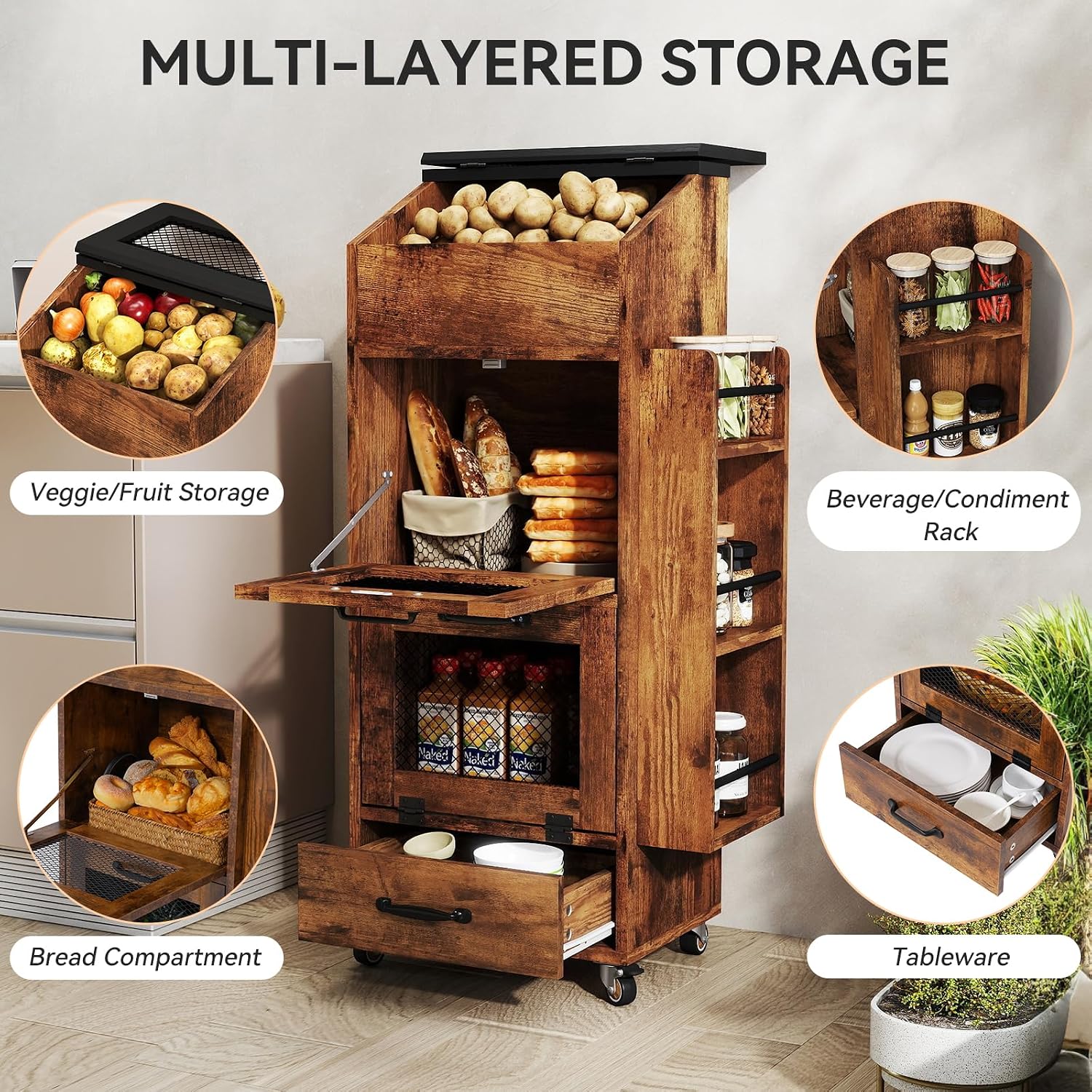 Контейнер для хранения картофе – обзор и цена Food Storage On Wheels