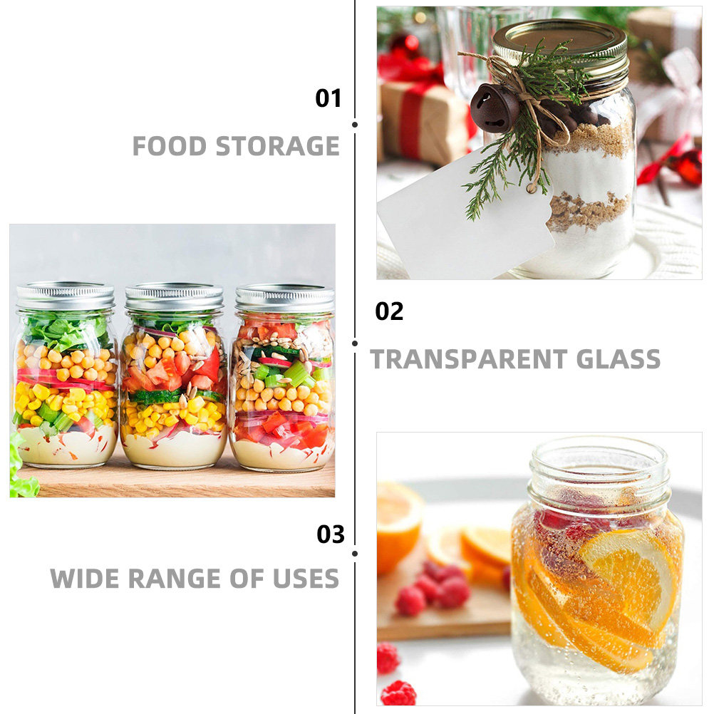 Набор из 6 прозрачных круглых  – обзор и цена Food Storage Glass Jar
