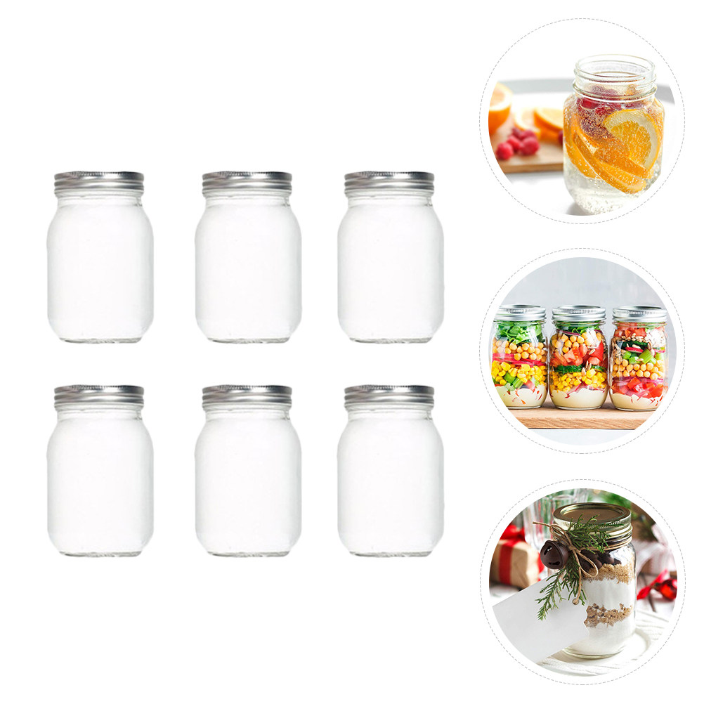 Набор из 6 прозрачных круглых  – обзор и цена Food Storage Glass Jar