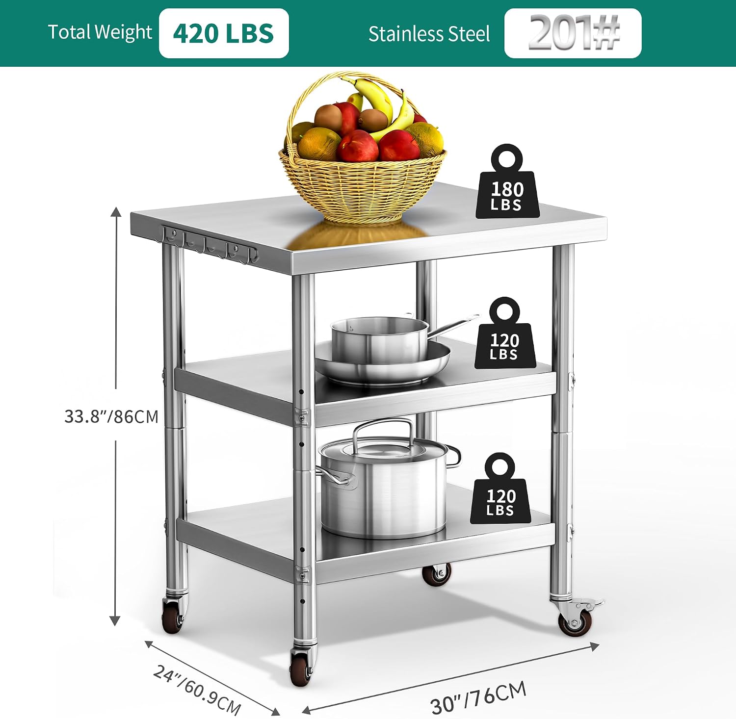 Стол для приготовления пищи из – обзор и цена Food Storage On Wheels
