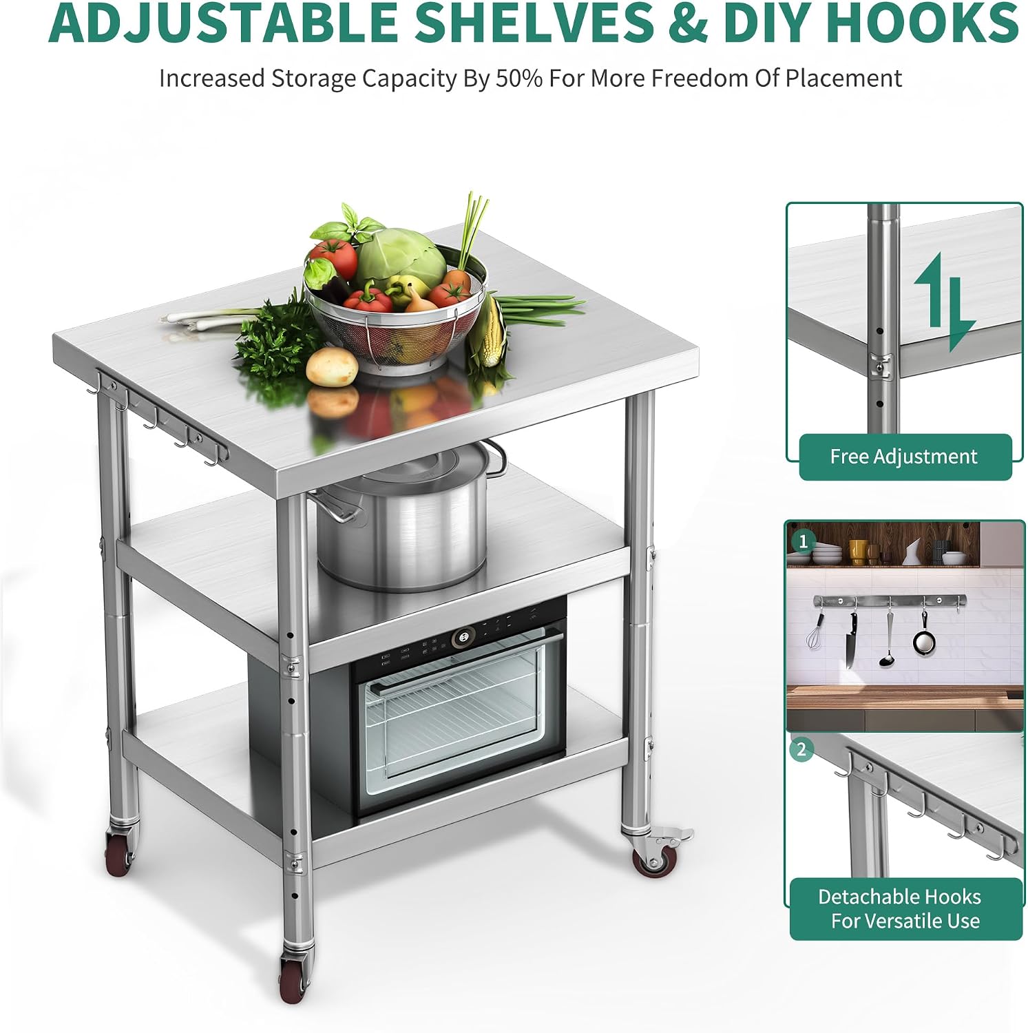 Стол для приготовления пищи из – обзор и цена Food Storage On Wheels