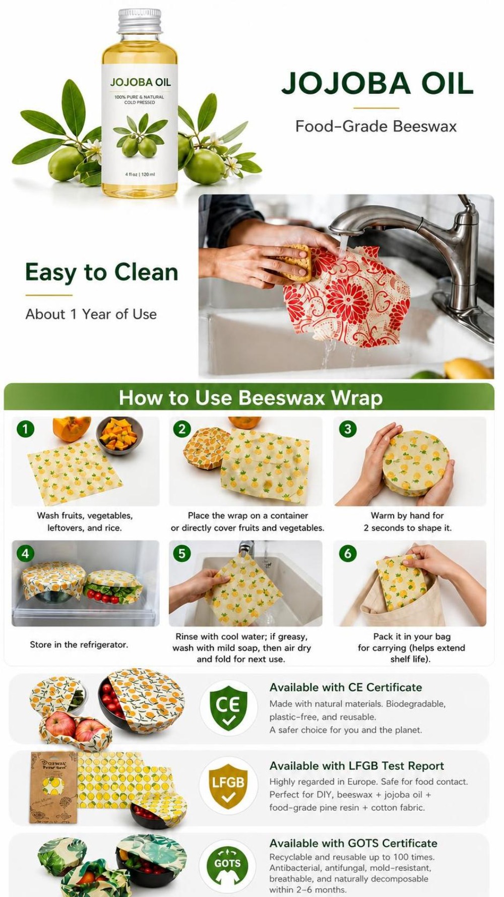 9 шт. многоразовых пищевых обе – обзор и цена Beeswax Food Wrap