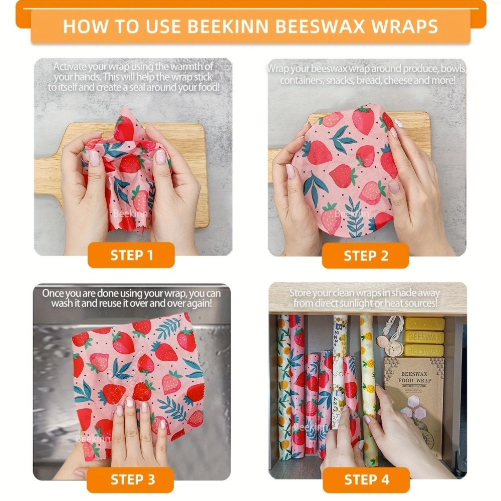 9 шт. многоразовых пищевых обе – обзор и цена Beeswax Food Wrap