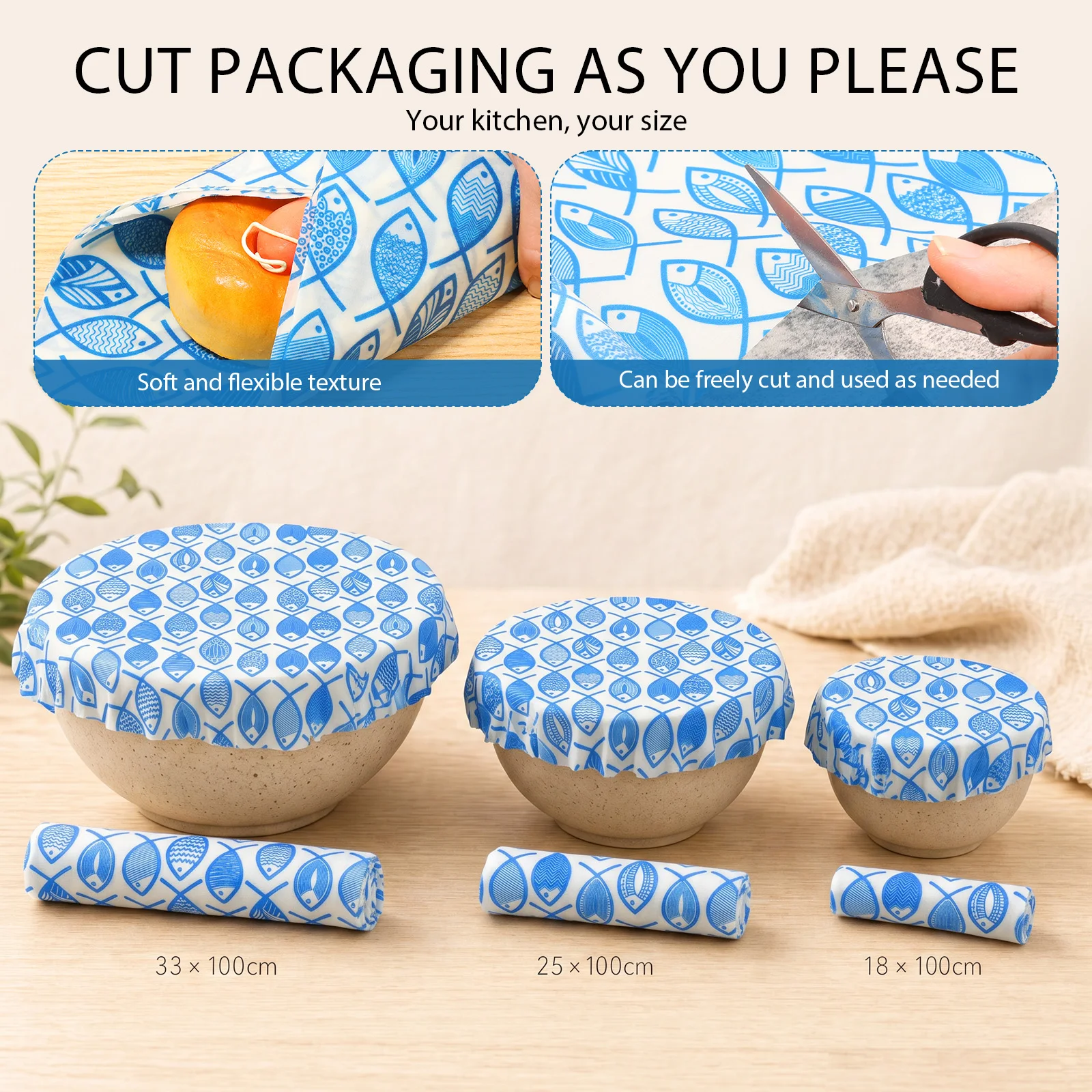 3 рулона многоразовой пищевой  – обзор и цена Beeswax Food Wrap