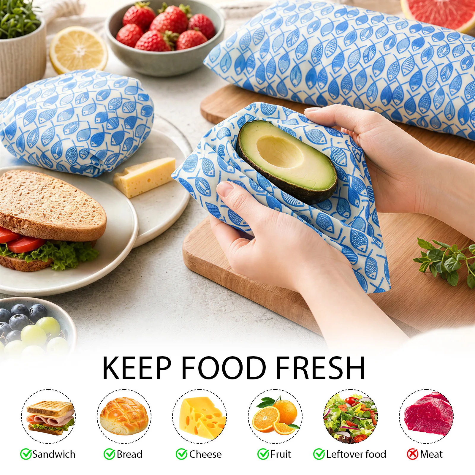 3 рулона многоразовой пищевой  – обзор и цена Beeswax Food Wrap